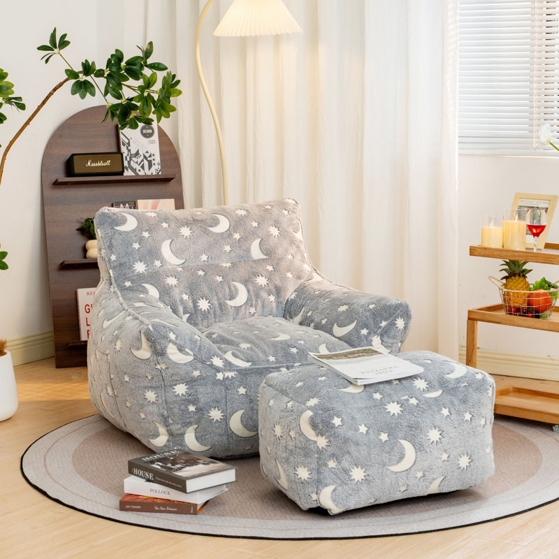 Ready to go!! striped newest pouf Yellow, White, turquoise and light gray colors. Bean Bag Chairs, Nursery decor